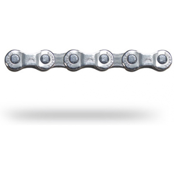Велосипедная цепь SUN RACE M84 на 7 и 8 скоростей 116 звеньев 1/2" x 3/32" серая
