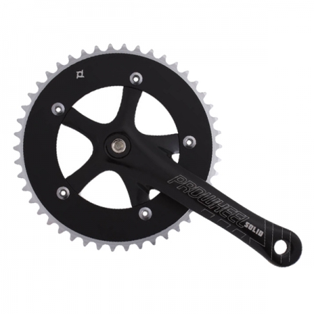 Шатуны и передние звезды PROWHEEL SINGLE Solid-246T-F-1 звезды 46T длина 175 мм черные