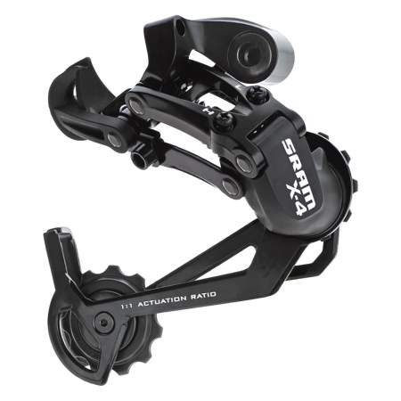 Переключатель задний Sram X4 на 9/8/7 скоростей средняя лапка черный