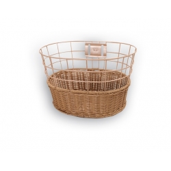 Корзина Green Cycle GCB-13-1 стальная с быстросьемным креплением на вынос 1" бежевая, оплетеная пластиком