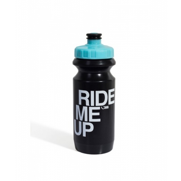 Фляга 0,6 л Green Cycle Ride Me Up черная с голубой крышкой