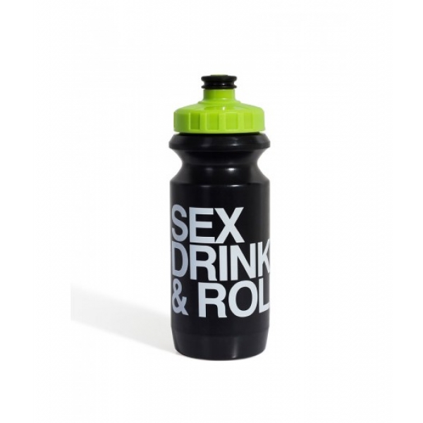 Фляга 0,6 л Green Cycle Sex Drink & Roll черная с зеленой крышкой