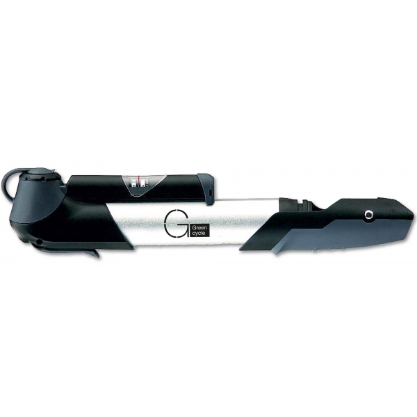 Мининасос Green Cycle GCP-961A алюминиевый с манометром Presta и Schrader серый