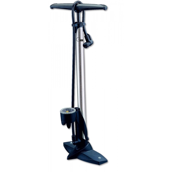 Напольный насос Green Cycle GCP-31P алюминиевый с манометром Presta и Schrader 160 psi серебристый