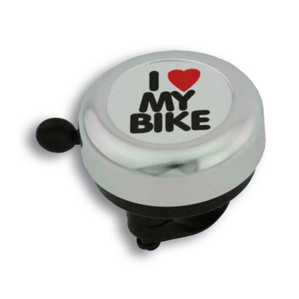 Звонок Green Cycle GCB-1051A-BK I love my bike cтальной белый