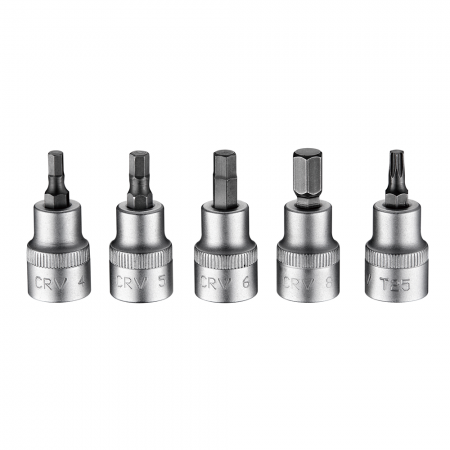 Набор головок ICE TOOLZ E21S под шестигранник 4, 5, 6, 8 hex, T-25 (звездочка)