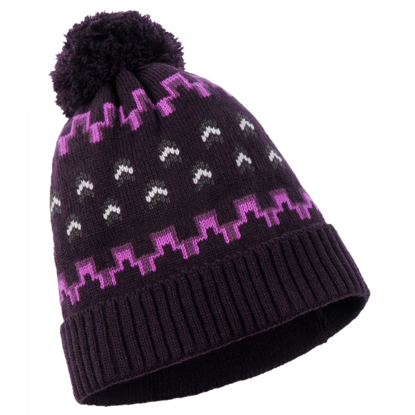 Шапка Kombi Traditional purple черная с фиолетовым рисунком