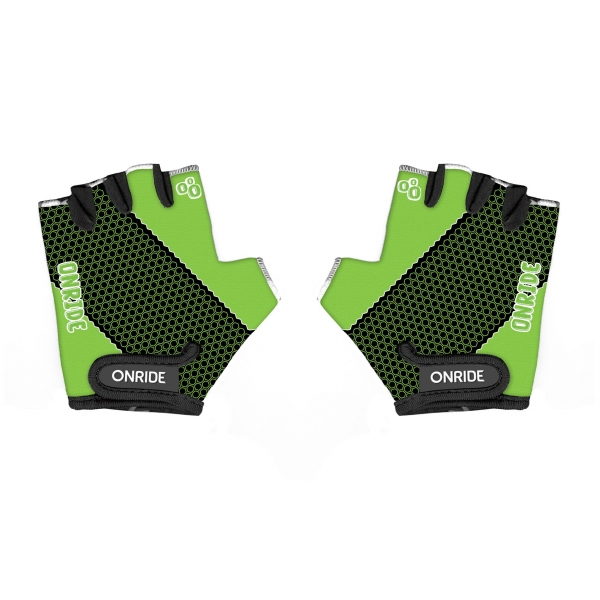 Велоперчатки детские ONRIDE Gem черный-зеленый 3-4 года