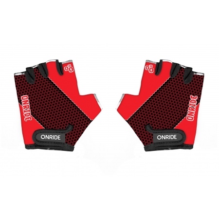 Велоперчатки детские ONRIDE Gem черный-красный 3-4 года