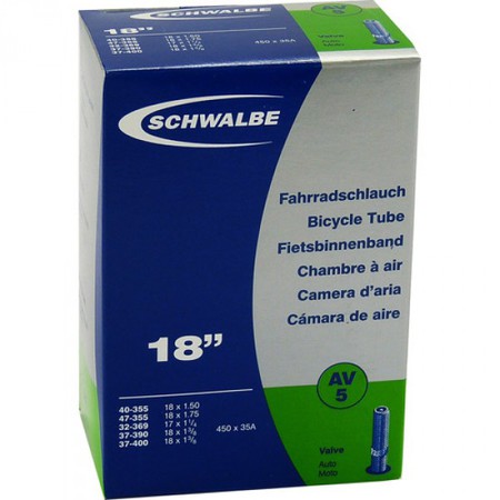 Камера 18" х 1 1/4 - 1.75" (32/47-355/400) Schwalbe AV5 ниппель AV 40 мм AGV