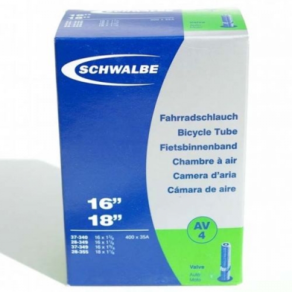 Камера 16"-18" х 1 1/8" - 1 3/8" (28/37-340/355) Schwalbe AV4 ниппель AV 40 мм AGV