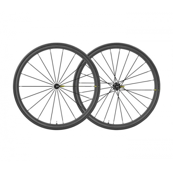 Колесо переднее и заднее 28" шоссе Mavic KSYRIUM PRO CARBON SL UST DISC CL с покрышкой бескамерные под дисковый тормоз ось 12 мм с адаптерами на QR 9 мм