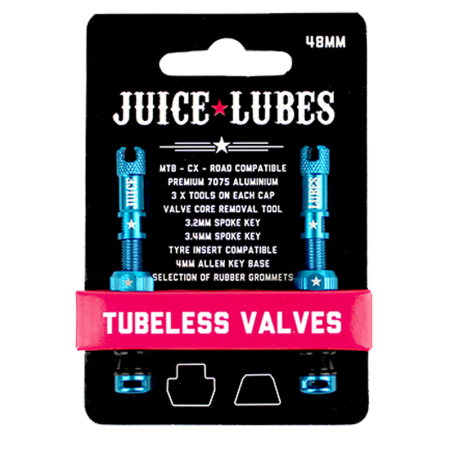 Ніпелі безкамерні Juice Lubes Teal 48мм блакитні