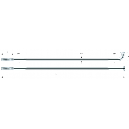 Спиця Pillar PDB1415 батированные 258 мм серые упаковка 10 шт