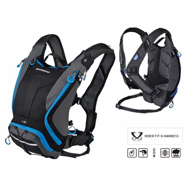 Рюкзак Shimano UNZEN 6L Hydration Daypack черно-серо-синий