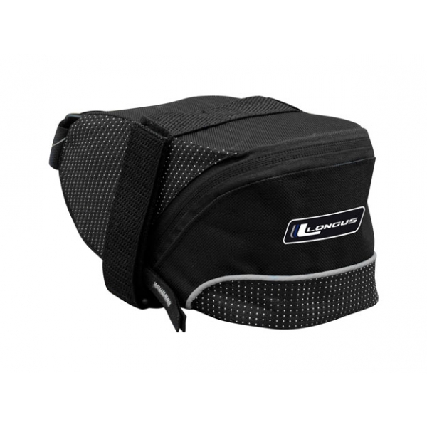 Подседельная сумка Longus STRAP-M 1,0 л застежки velcro черная