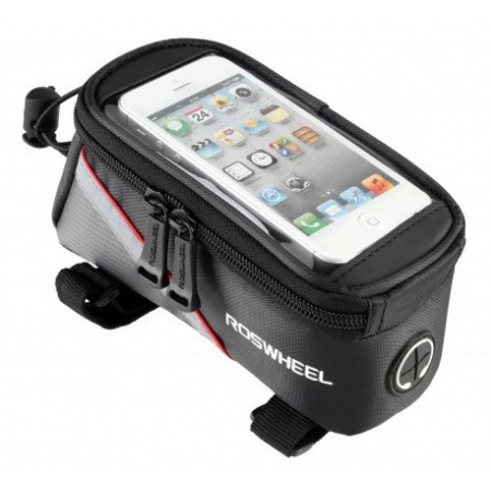 Сумка на раму Roswheel 12496L-C5 под смартфон до 6.5 дюйма черно-красная