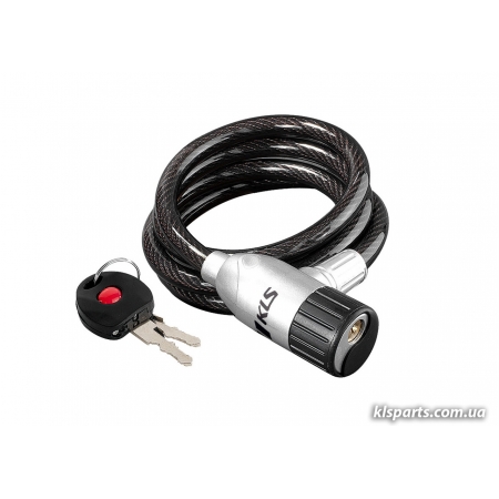 Замок тросиковый KLS Coil черный 10х1200 мм
